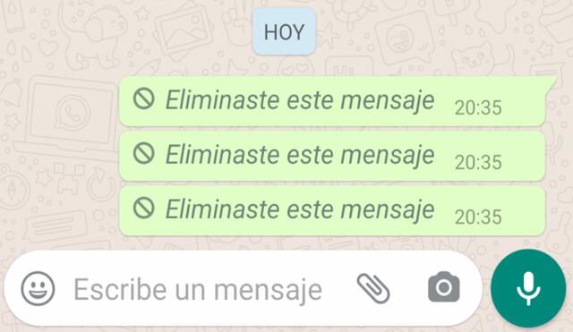 Función de WhatsApp funciona con mensajes eliminados. Foto: Xataka