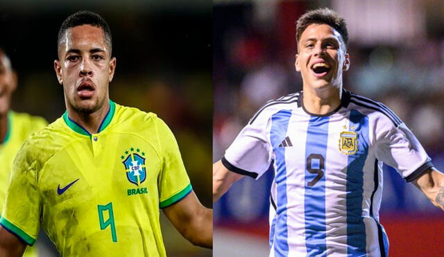 Brasil vs. Argentina Sub 20 EN VIVO: ¿A qué hora empieza y cómo ver el partido del Sudamericano 2023? Foto: Composición LR/Selección Argentina/Selección Brasileña