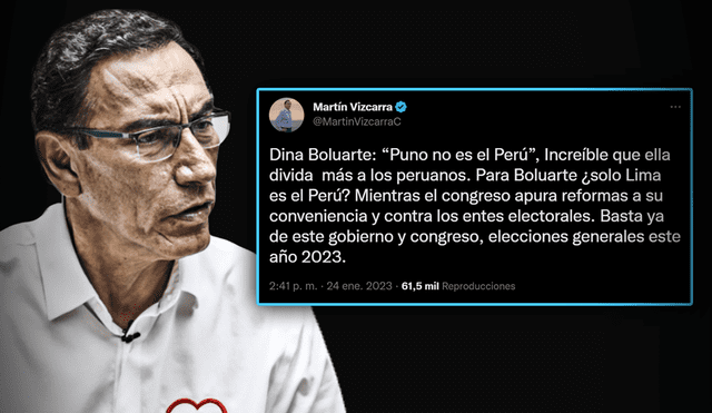 Martín Vizcarra sobre declaraciones de Dina Boluarte. Foto: Composición LR