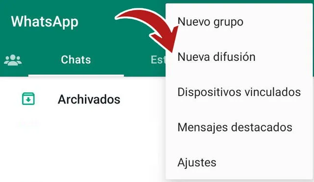 La 'Nueva difusión' está disponible en la versión de WhatsApp para Android e iOS. Foto: La República