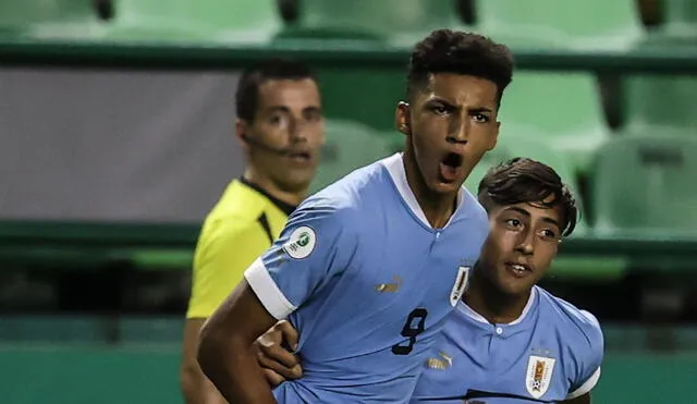 Álvaro Rodríguez y su celebración del primer tanto. Foto: Conmebol