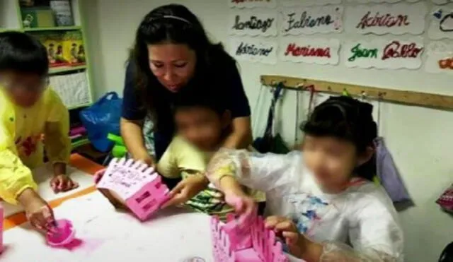 Ana de la Cruz, docente de primaria del colegio Santa Isabel, ubicado en Surco, denunció que la institución educativa disminuyó su suelo cuando estaba en etapa de gestación. Foto: captura de pantalla/Latina