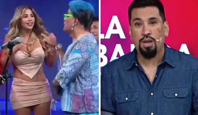 Gabriela Serpa es troleada por Jorge Benavides. Foto: captura de ATV y América TV