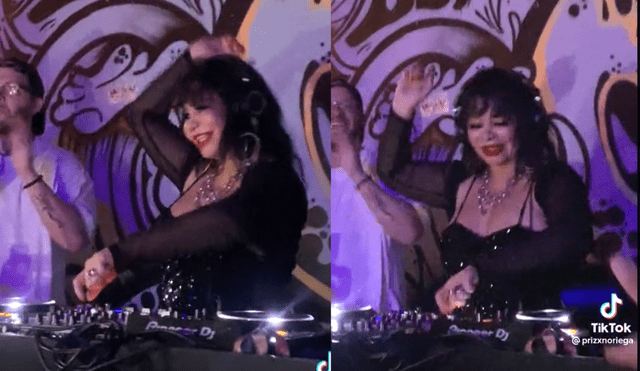 Susy Díaz se presentó en Punta Hermosa como DJ.