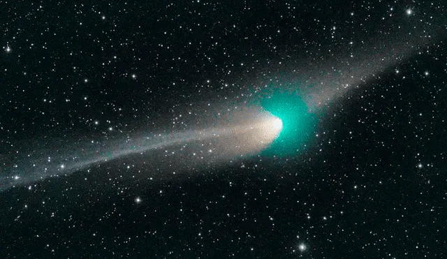 Cometa verde ZTF captado a finales de enero. Foto: Twitter / @Komet123Jager | Vídeo: Twitter / @ChasinSpin