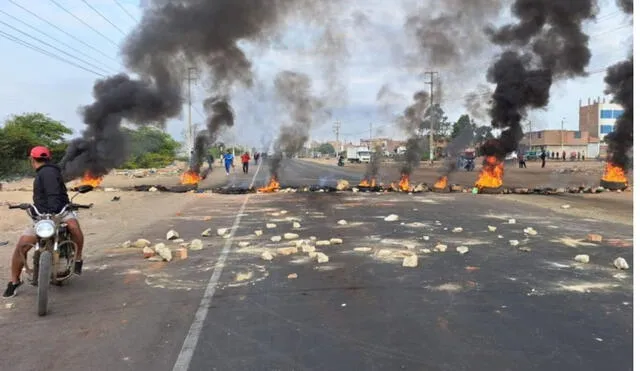 Manifestantes continúan con el bloqueo de carreteras en el sur del país. Foto: Andina