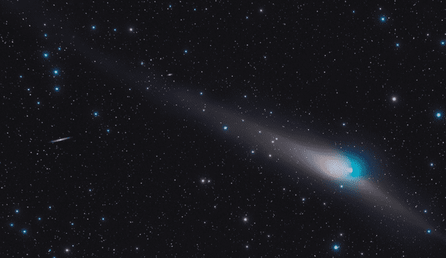 Fotografía del cometa verde en enero de 2023. Foto: @astrofalls/Twitter
