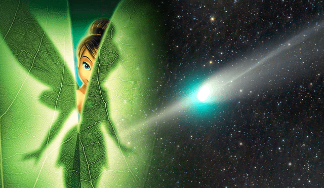 ¿Qué relación puede haber entre el cometa verde y la película "Tinker Bell y la bestia de Nunca Jamás"? Foto: composición de Jazmin Ceras/LR/Disney/Dan Bartlett/Astrobin