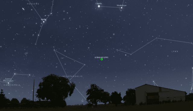 Ubicación del cometa verde en cielo peruano