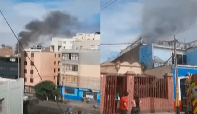 incendio en Breña consumió el último piso de vivienda. Foto: difusión