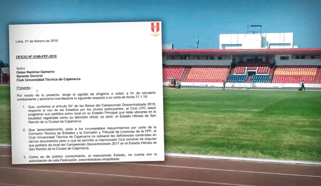 UTC no tenía el estadio Héroes de San Ramón ni el Mansiche habilitados para el comienzo del Torneo de Verano 2018. Foto: composición GLR/FPF/RPP