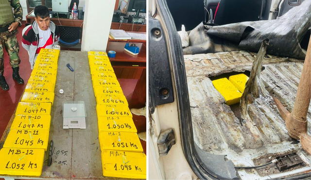 Veinticinco kilos de cocaína que eran transportados en un automóvil fueron confiscados en Ayacucho. Foto: PNP
