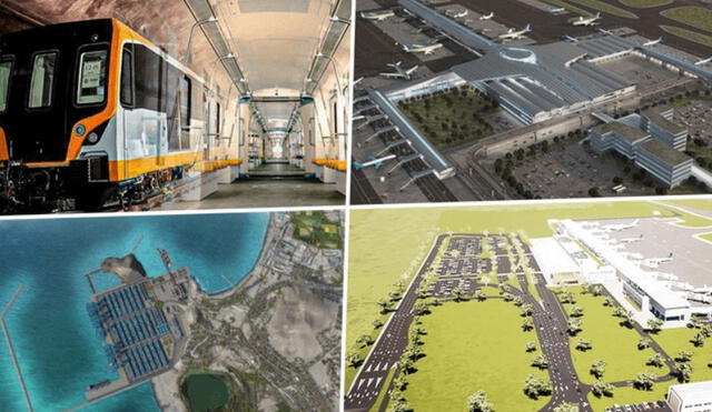 La Línea 2 del Metro de Lima, la ampliación del Aeropuerto Internacional Jorge Chávez y el nuevo aeropuerto internacional Chincheros son algunos de los proyectos de gran inversión que estarán operativos para el 2025. Foto: composición LR