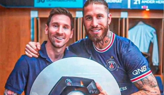 Messi y Ramos defienden la camiseta del PSG. Foto: @SaraFCBi/Twitter