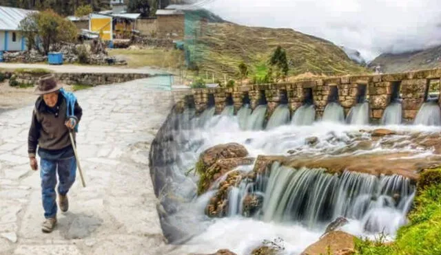 El puente con más de 500 años se ha convertido en un atractivo turístico, ya que posee cascadas llamativas. Foto: composición LR/Pasco Perú/Arqueología prohibida