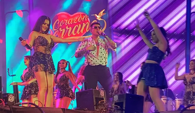 Corazón Serrano y Milena Warthon hicieron vibrar al público en Los Olivos. Foto: composición LR/ @nuevaqfm/Instagram - Video: Tiktok