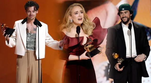 Harry Styles, Adele y Bad Bunny estuvieron entre los premiados de la noche. Foto: composición LR