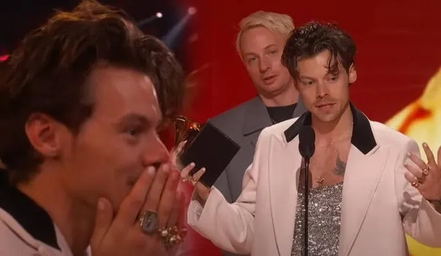 Harry Styles se emocionó cuando ganó el Grammy a mejor álbum del año. Foto: Composición LR/ TNT