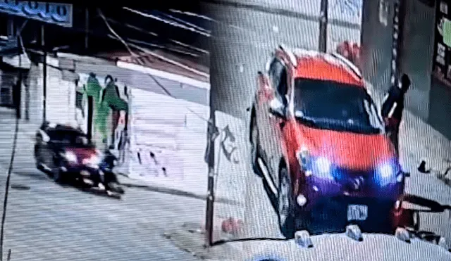 Tras el hecho, el conductor descendió del vehículo para observar la escena. Foto: composición de Gerson Cardoso/ La República/ VÏA Televisión