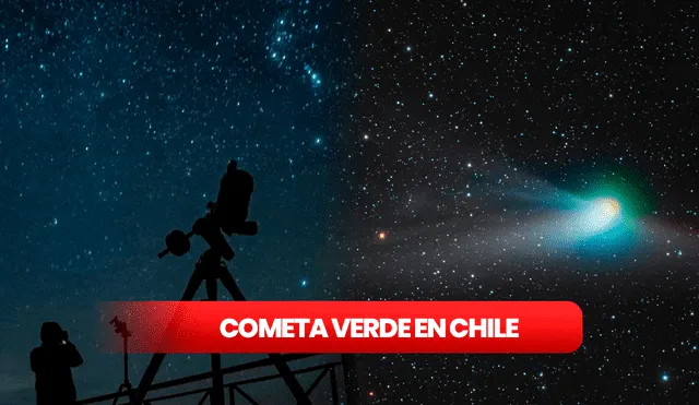 Cometa verde pasará cerca de la tierra luego de 50.000 años. Foto: composición LR/@AstroBin_com/The Portugal News