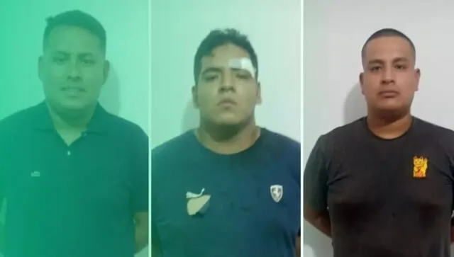 Agentes fueron detenidos cuando huían en un automóvil. Foto: Noticias Trujillo