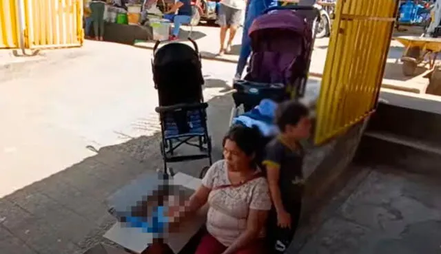 La madre de familia recibió el apoyo de la población tarapotina. Foto: captura video/ vía televisión