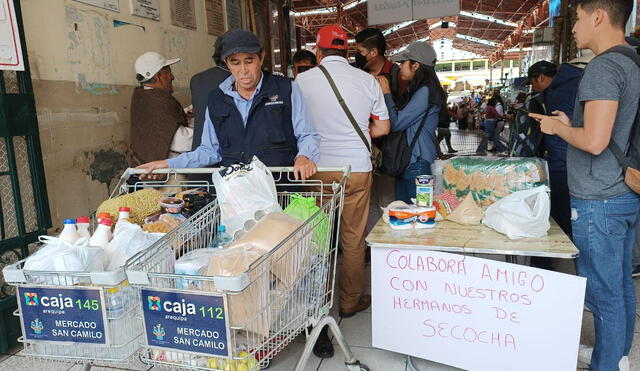 Acopio es para damnificados por huaico en Arequipa. Foto: Leonela Aquino / URPI-LR