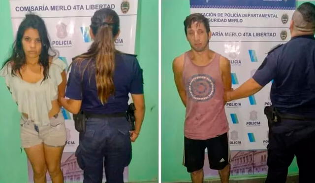Los acusados identificados como Jennifer Ríos, de 28 años, y su pareja Brian Martínez, de 26, fueron detenidos por el personal de la Comisaría 4°. Foto: Infobae
