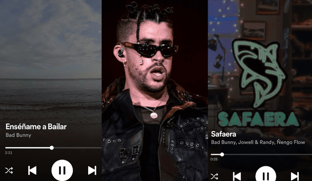 Bad Bunny perdió millones de dólares tras incumplir con los derechos de autor en varios de sus temas como "Safaera". Foto: composición LR/captura de Spotify/difusión