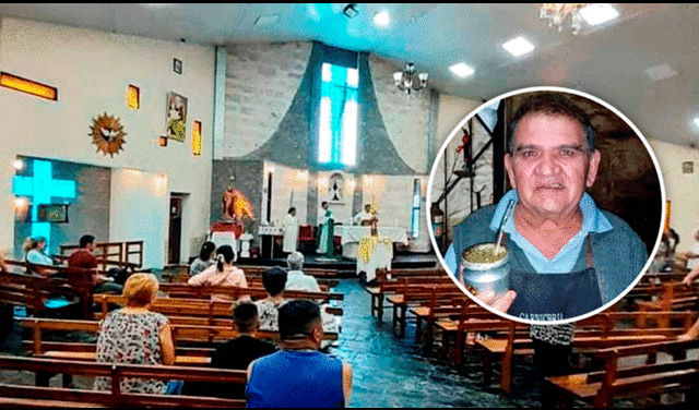 Oscar Casagrande se había sentado en la última banca de la iglesia para luego atacar a su exesposa. Foto: composición de Jazmin Ceras/LR/Clarín/Aleteia