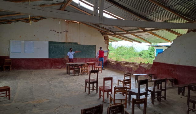 Débil. Colegios de Piura presentan riesgo de caer, luego del Fenómeno del Niño Costero. Foto: Cortesía