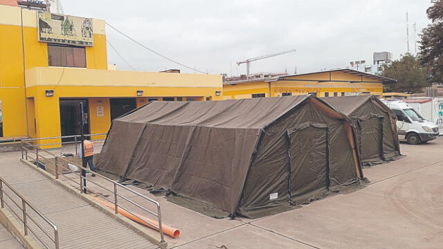 Ubicación. Carpas tienen capacidad para 12 camas. Foto: La República.