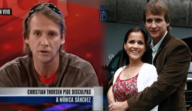 Christian Thorsen pidió disculpas a Mónica Sánchez en el 2011, poco después de que lo ampayaran con alguynas mujeres. Foto: composición LR/captura de YouTube