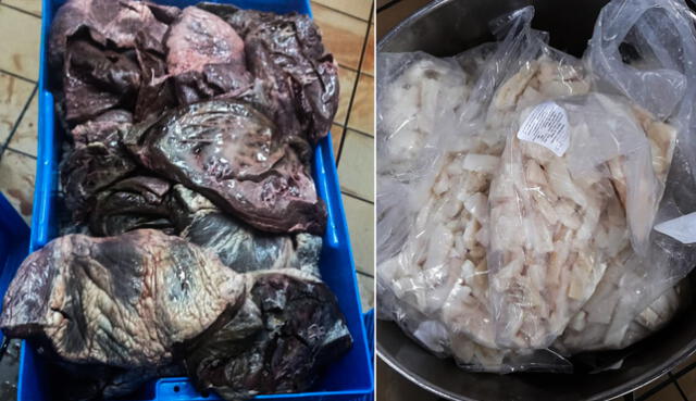 Reportan 80 kilos de carne en mal estado en hospital de Ate. Fotos: Ate Noticias
