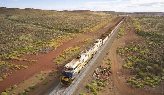 El tren eléctrico de la minera Fortescue Metals Group busca reducir su huella de carbono para no contaminar más el medioambiente. Foto: captura LR / Business Insider