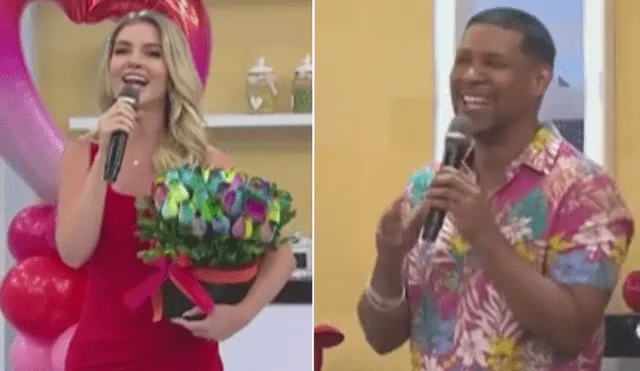 Edson Dávila recibe emotiva sorpresa de su novio por el Día de San Valentín. Foto: Captura América Televisión