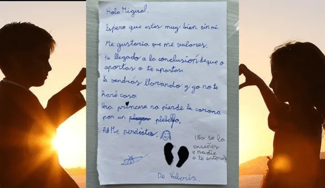 La pequeña advirtió al niño de que la buscará llorando. Foto: composición LR/@ceciarmy