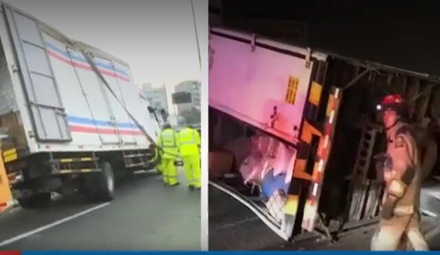 En total, 4 vehículos se estrellaron en la Panamericana Sur. Foto: captura Canal N. Video: canal N
