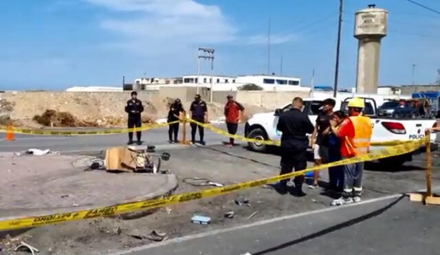 Efectivos policiales llegaron para realizar las diligencias del levantamiento del cuerpo. Foto: captura Miramax Tv