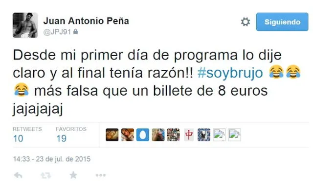  El exintegrante de “EEG” Juan Antonio Peña criticó a su compañera en “MyHyV”. Foto: captura Twitter<br><br>    
