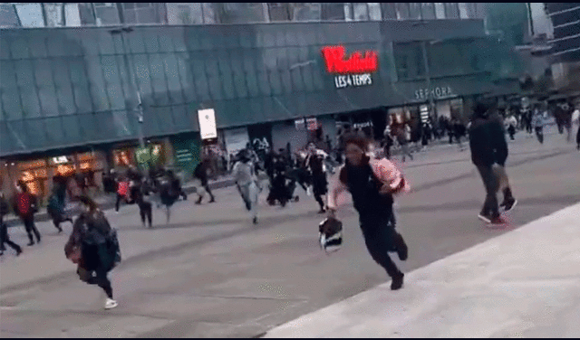 La Policía ya se encuentra en el centro comercial Quatre Temps de La Dèfense para la investigación. Foto y video: @AlertaNews24 / Twitter