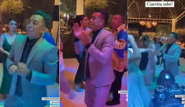 Cueva bailó cumbia en boda de Milena Merino. Créditos: Alonso Reforme Fotografía