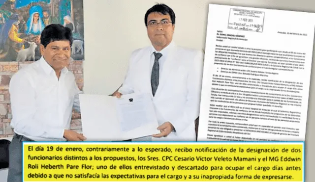 Carta. Galeno se aleja de dirección de Iren-Sur arguyendo que le impusieron personal. Foto: La República.