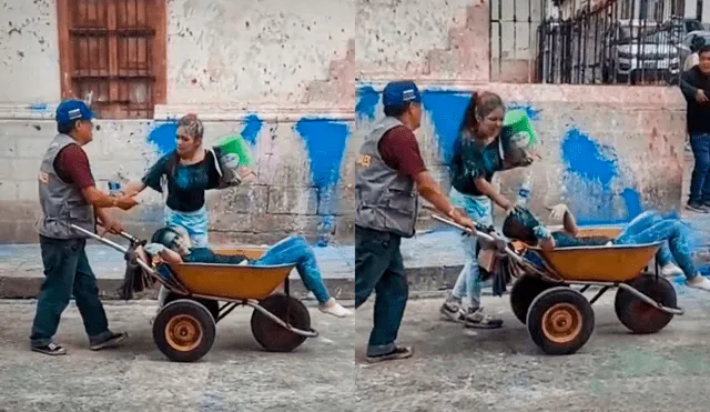 Carnaval en Cajamarca se celebra con agua, pintura y espuma. Foto: Composición de Jazmin Ceras/La República