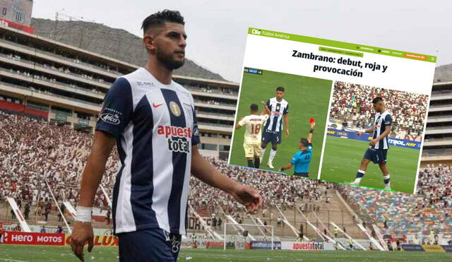 Carlos Zambrano fue titular en el clásico peruano y fue expulsado en el último minuto. Foto: composición GLR