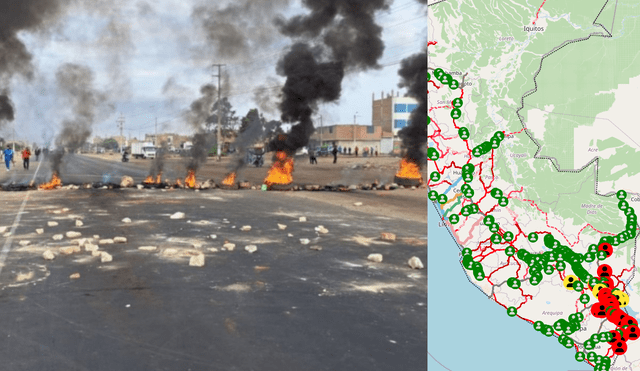 Bloqueo de carreteras hoy y mapa interactivo de Sutran señala las vías interrumpidas a diario por las protestas en Perú y otros factores. Foto: composición LR/Andina/Sutrán