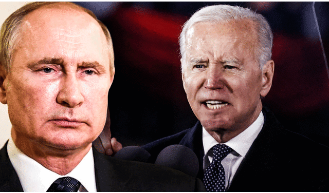 Biden se refirió a Putin señalando que “un dictador que trata de reconstruir un imperio nunca podrá acallar la sed de libertad”. Foto: composición LR / AFP / El País