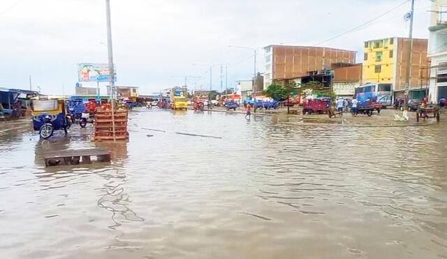 Parecía un río. Así quedaron las calles de Zarumilla y Aguas Verdes tras las precipitaciones. Foto: difusión