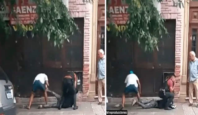 El ladrón aprovechó la distracción del policía para arrebatarle las zapatillas al detenido. Foto: composición de LR/captura de TikTok/@Manueladomi