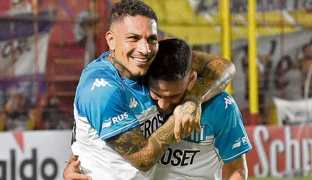 Festejo. El ‘Depredador’ y la celebración con su compañero tras poner el 3-1 a los 89 minutos. Foto: difusión